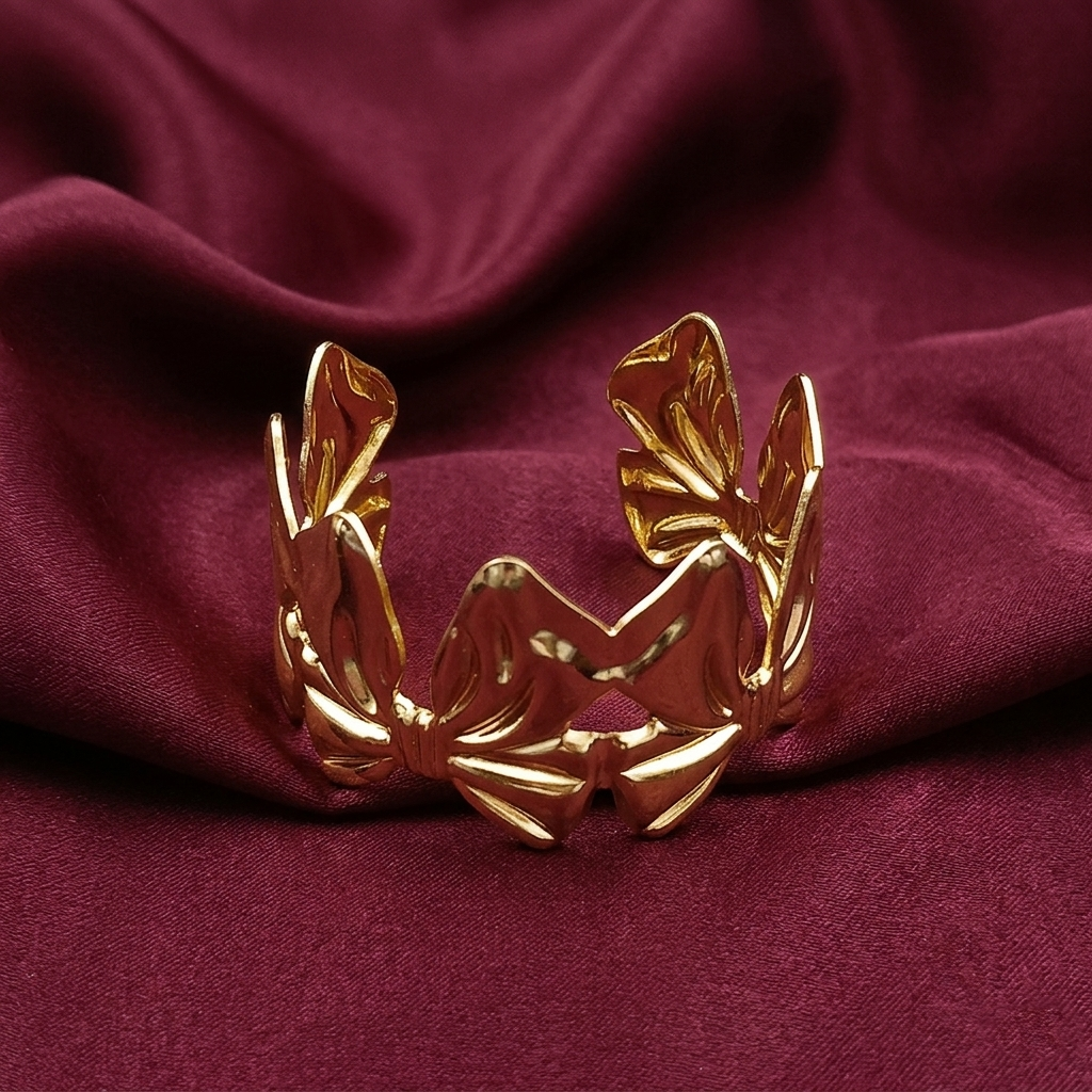 The99Jewel Gold Plated Stylish Boo Desing  Cuff Kada