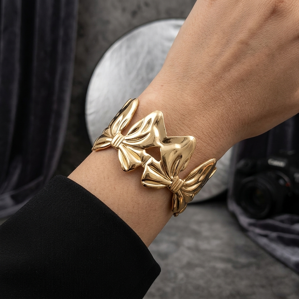 The99Jewel Gold Plated Stylish Boo Desing  Cuff Kada