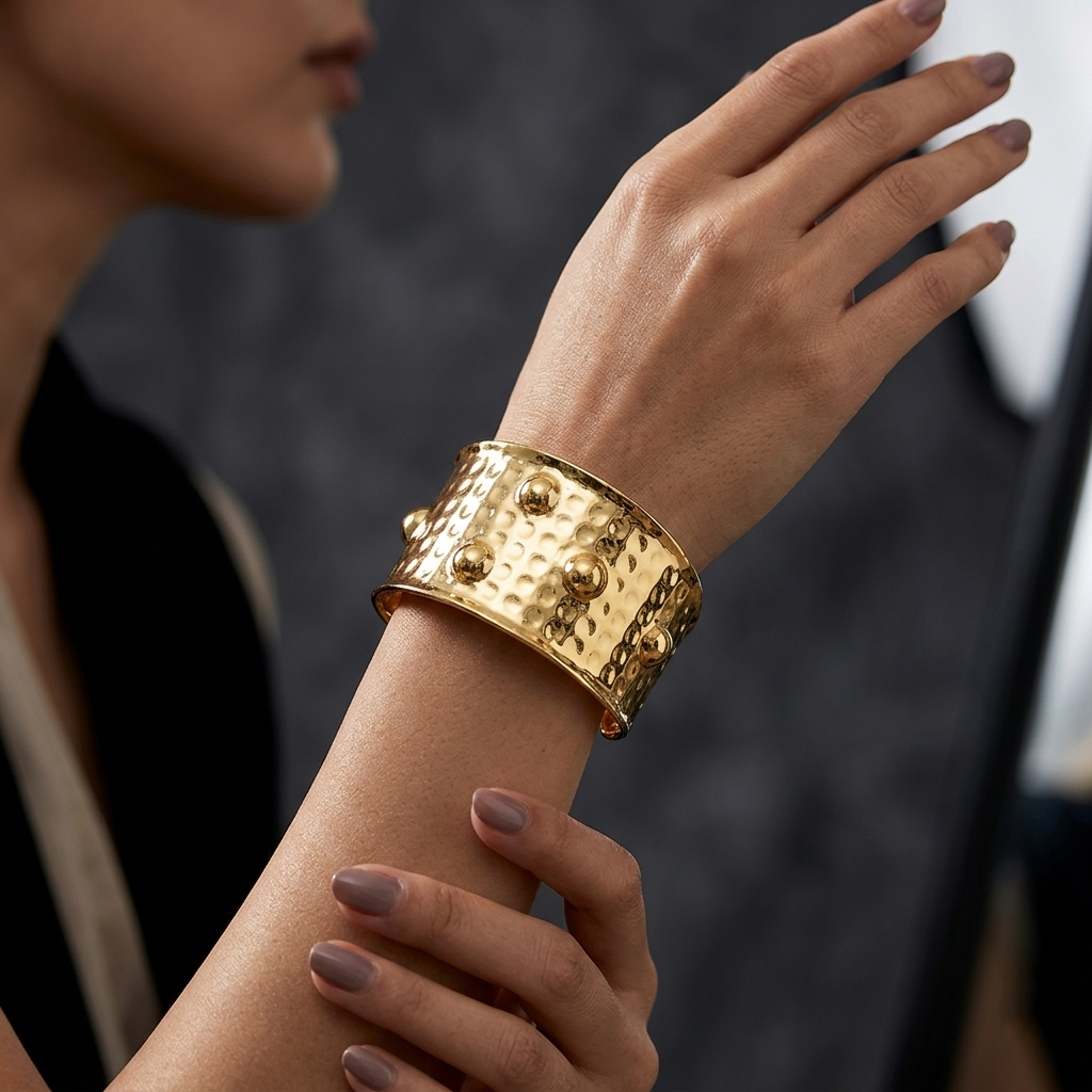 The99Jewel Gold Plated Premium Modern Artistic Cuff Kada