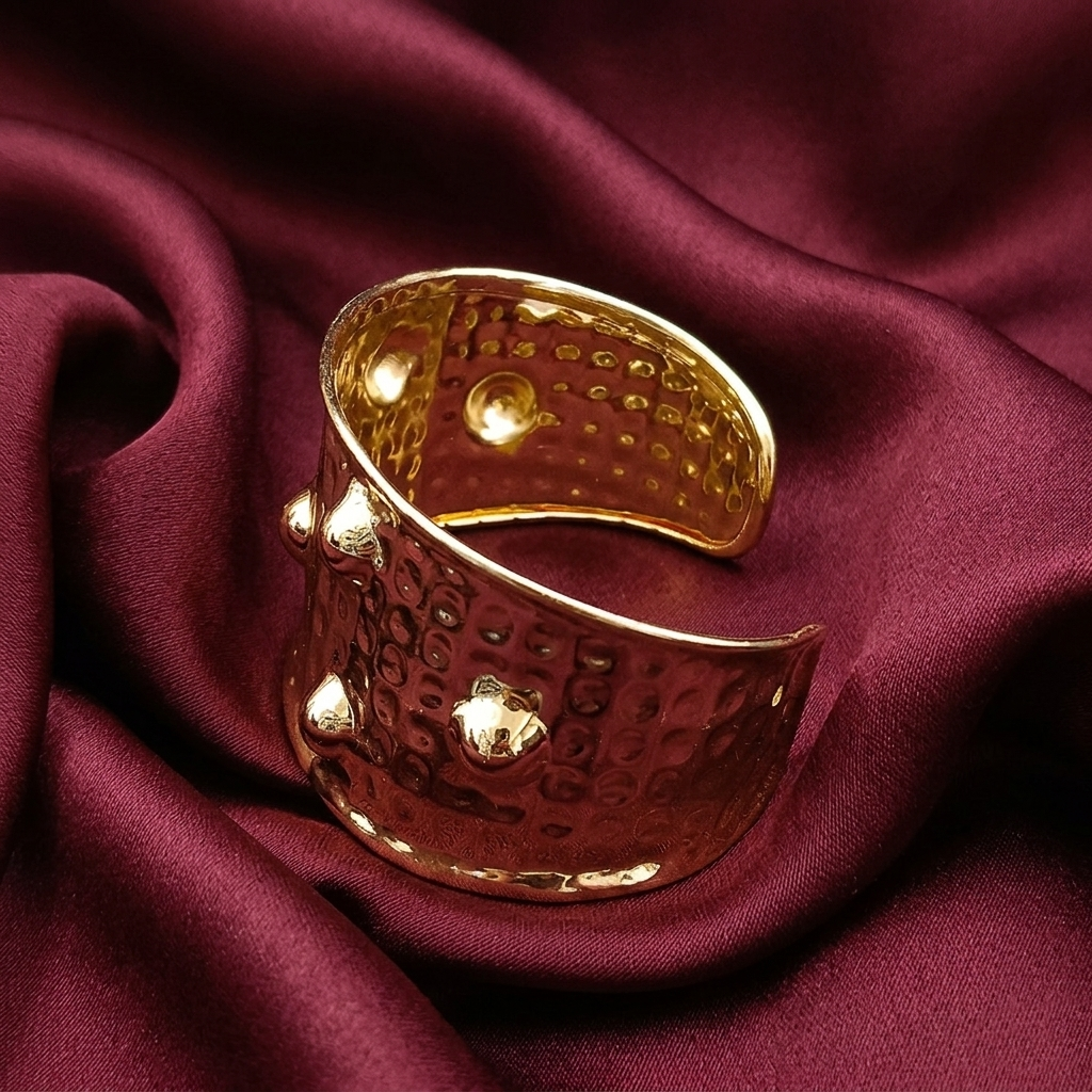 The99Jewel Gold Plated Premium Modern Artistic Cuff Kada