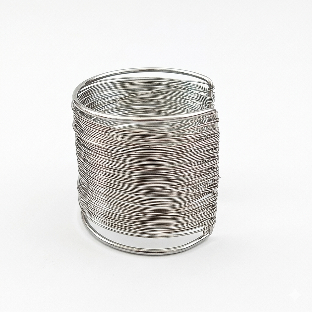 The99Jewel Black Plated Chic Multilayer Wire Open Cuff Kada