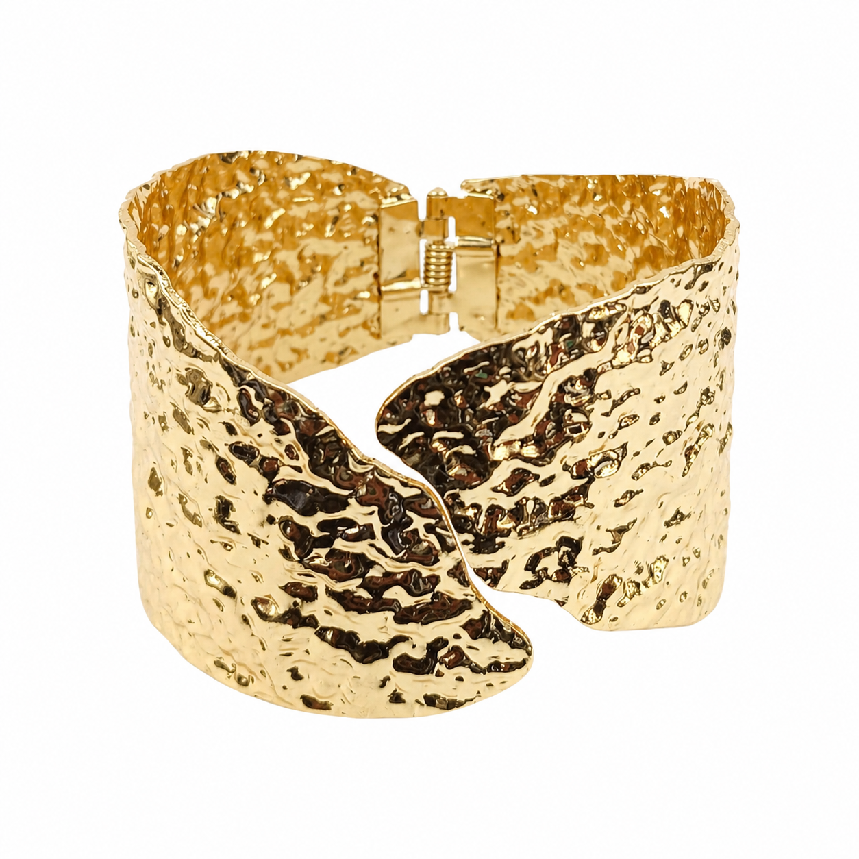The99Jewel Hammered Texture Gold Plated Openable Cuff Kada