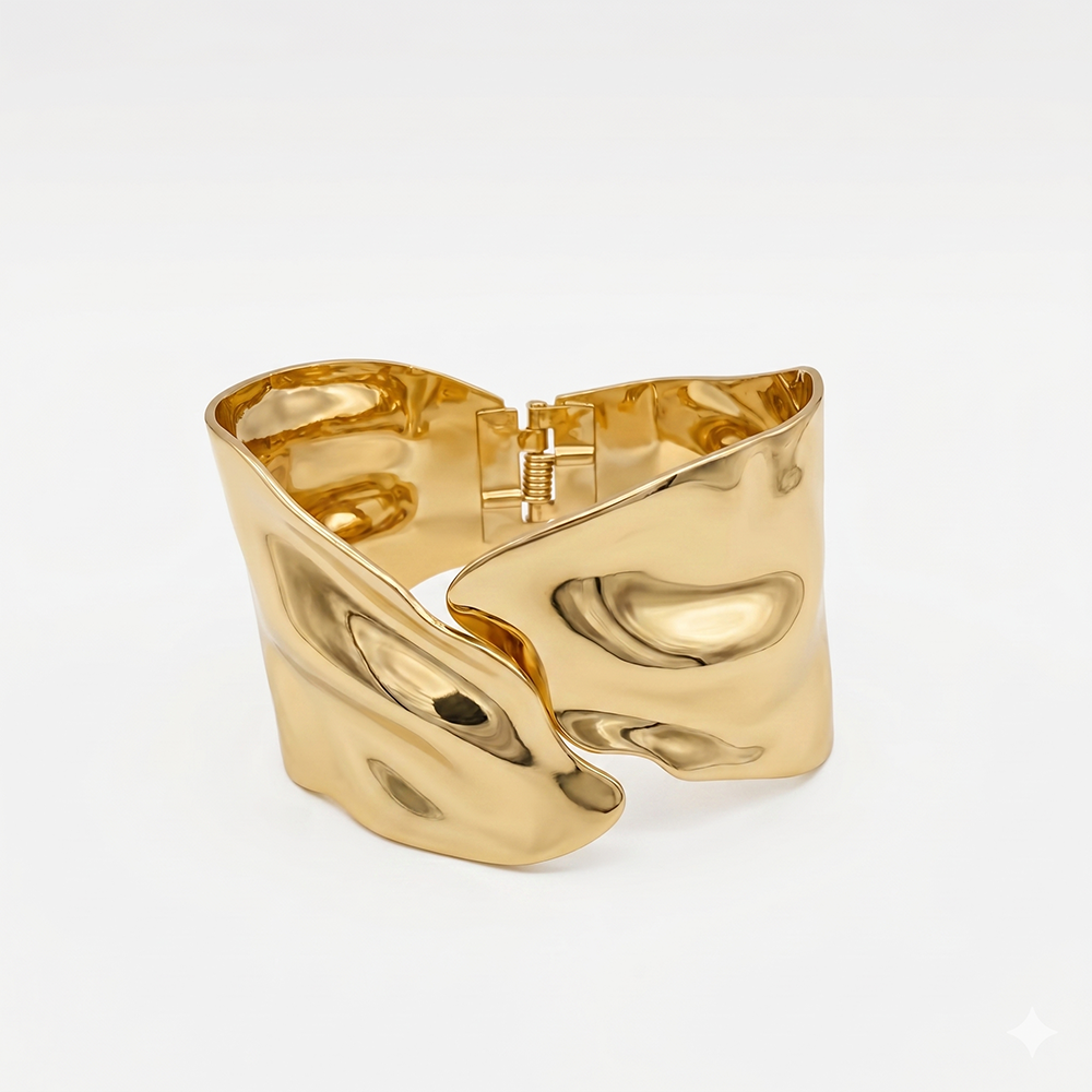 The99Jewel Gold Plated Premium Modern Artistic Openable Kada For Women