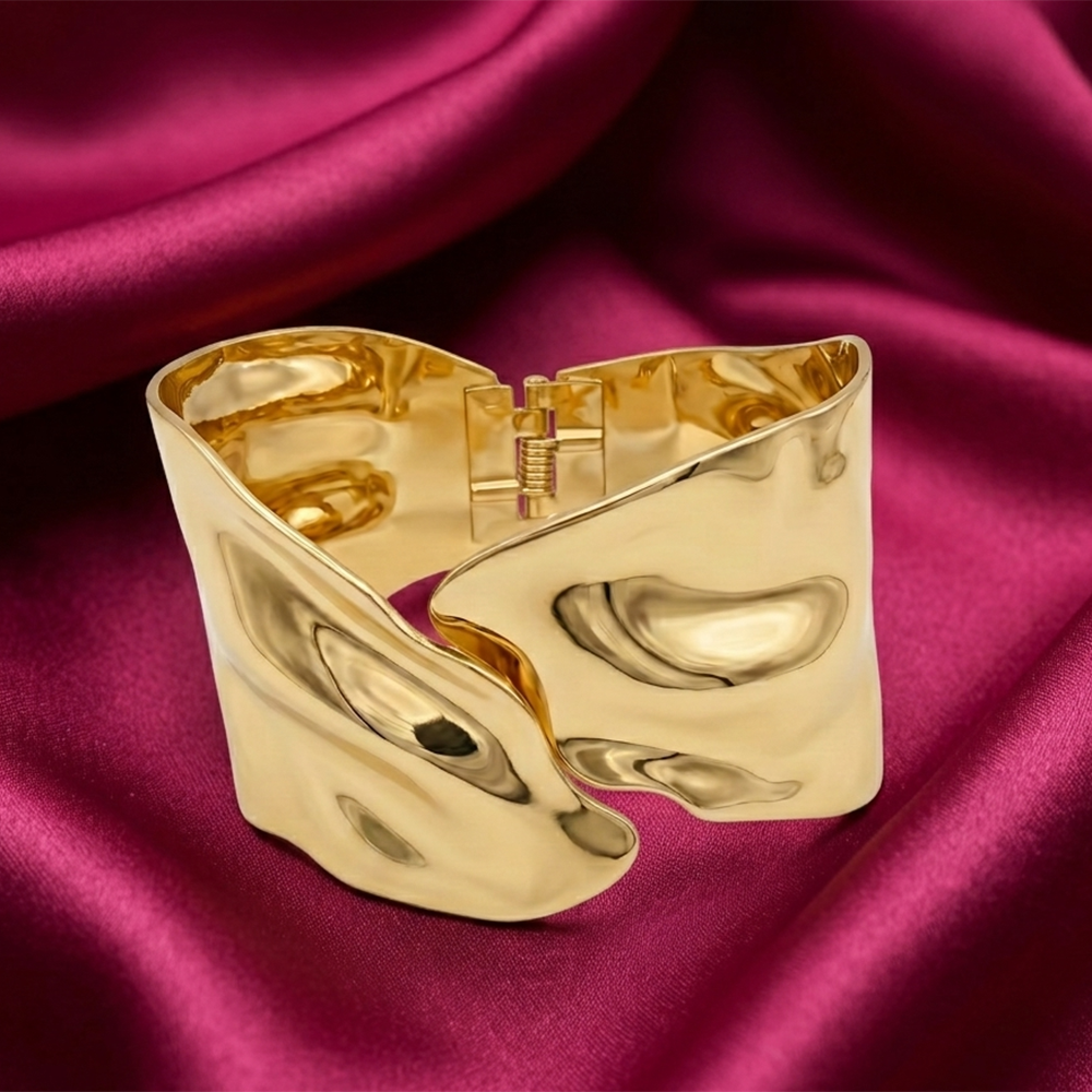 The99Jewel Gold Plated Premium Modern Artistic Openable Kada For Women