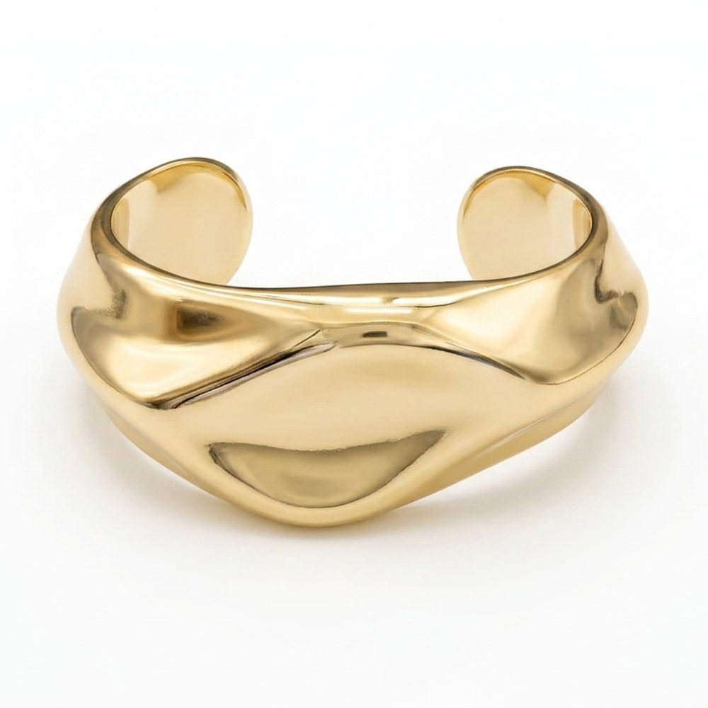 The99Jewel Stylish Gold Finish Kada Bracelet Trendy Fashion Accessory for Women