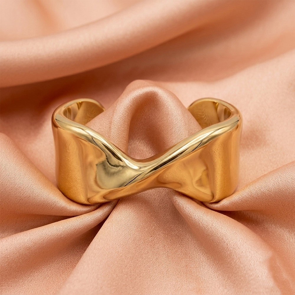 The99Jewel Eye-Catching Gold Finish Statement Kada Bracelet for women