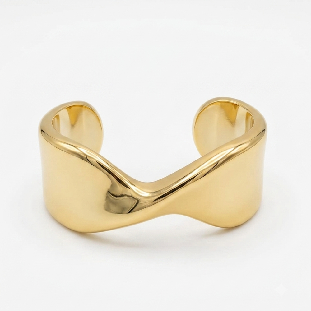 The99Jewel Eye-Catching Gold Finish Statement Kada Bracelet for women