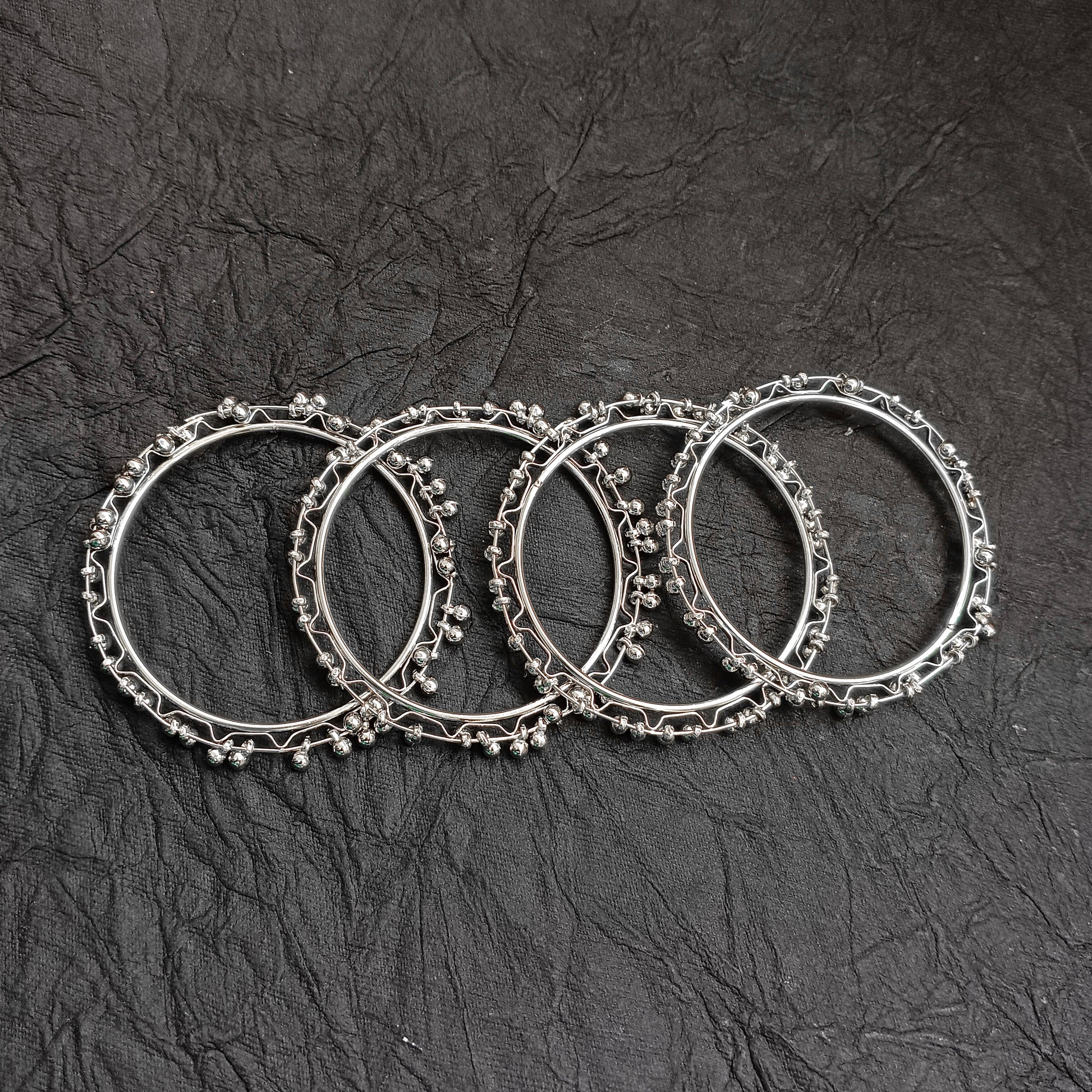 The99Jewel Silver Plated Viral Kashmiri Style Bangles Set (4 Piece in Set)