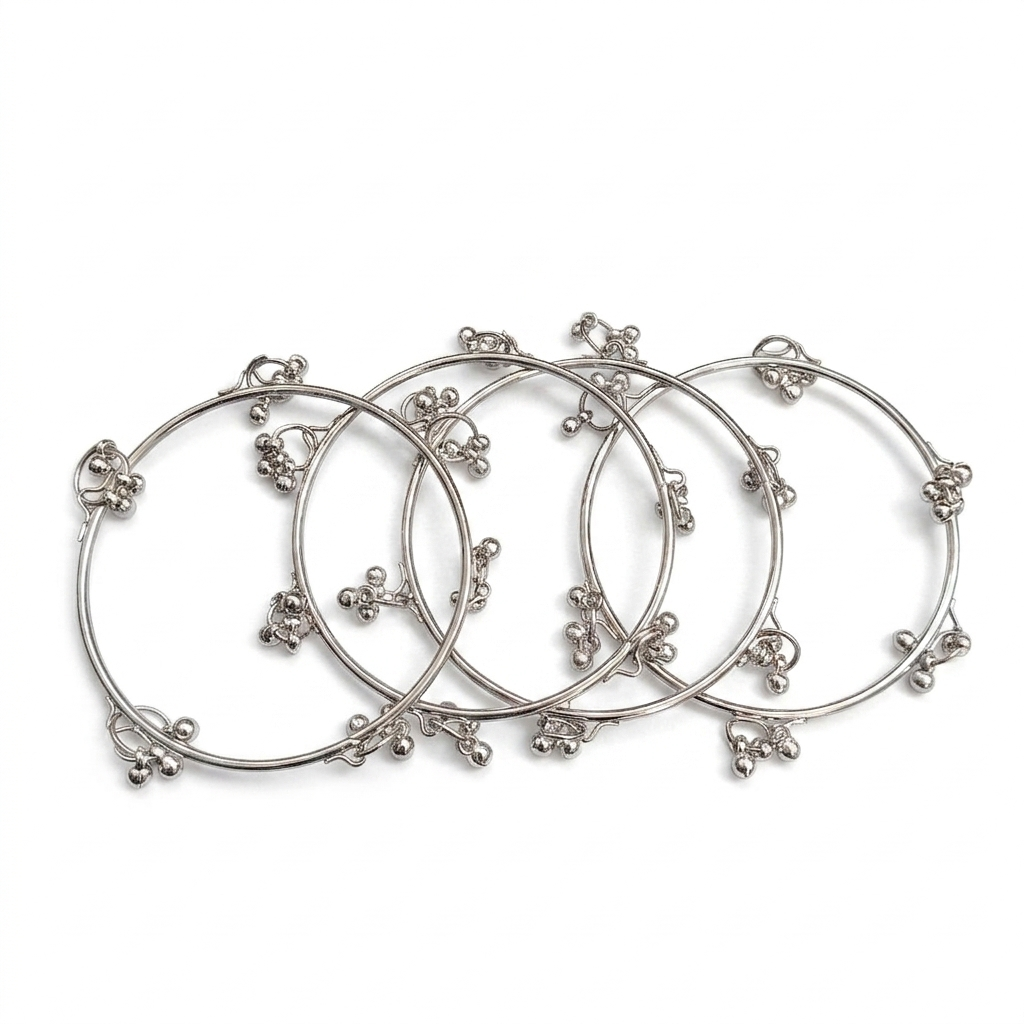 The99Jewel Silver Plated Viral Kashmiri Bangles Set (4 Piece in Set)