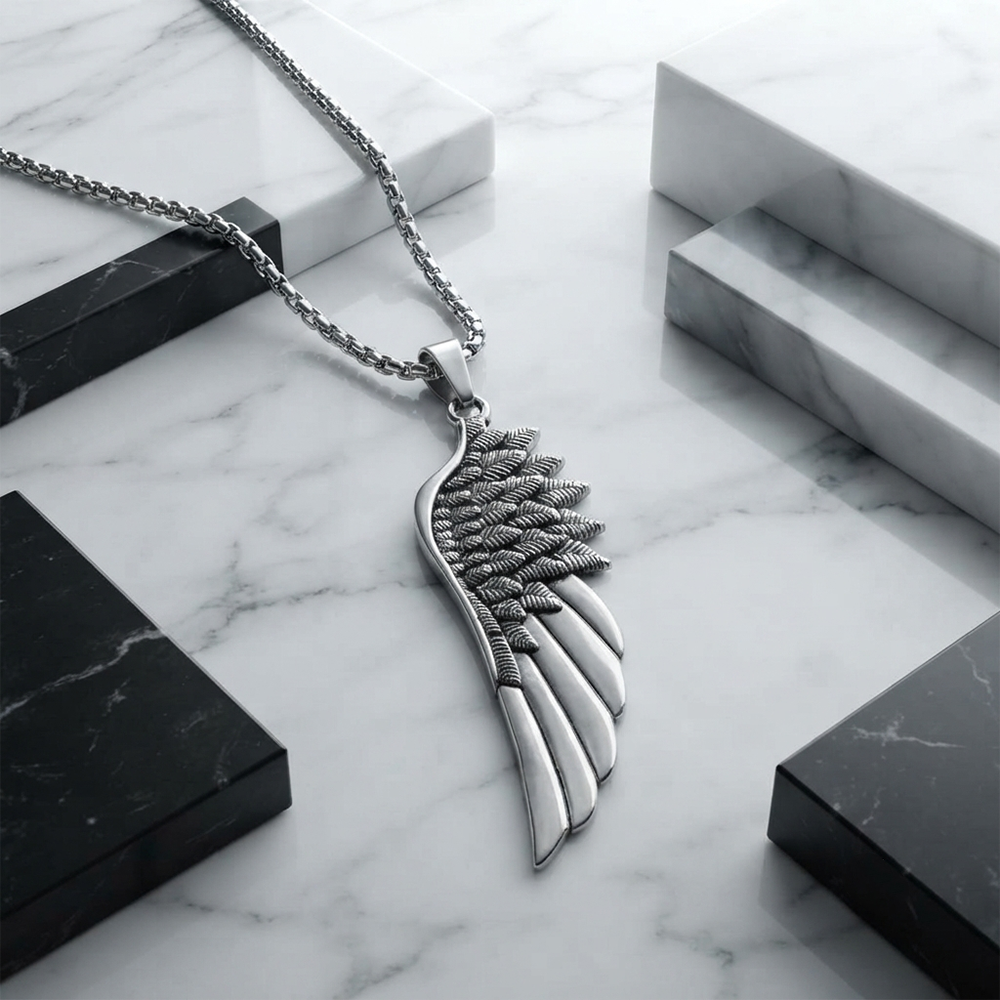 The99Jewel Stylish Alpha Hellfire Wing Chain Pendant for Men