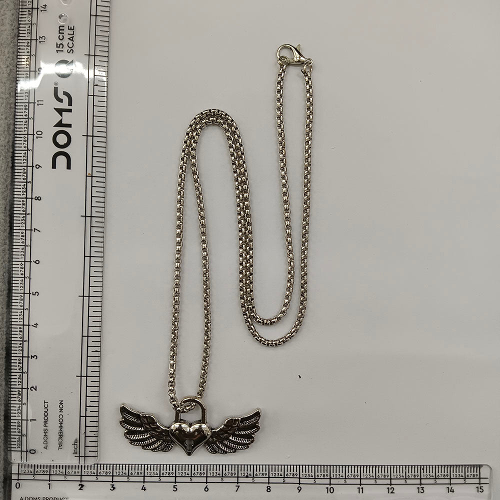 The99Jewel Signature Angel Wing With Heart Men's Chain Pendant