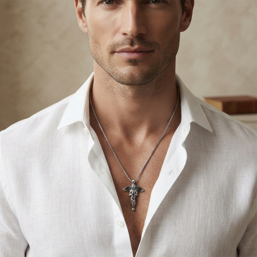The99Jewel Stylish Angel with Wing Chain Pendant for Men