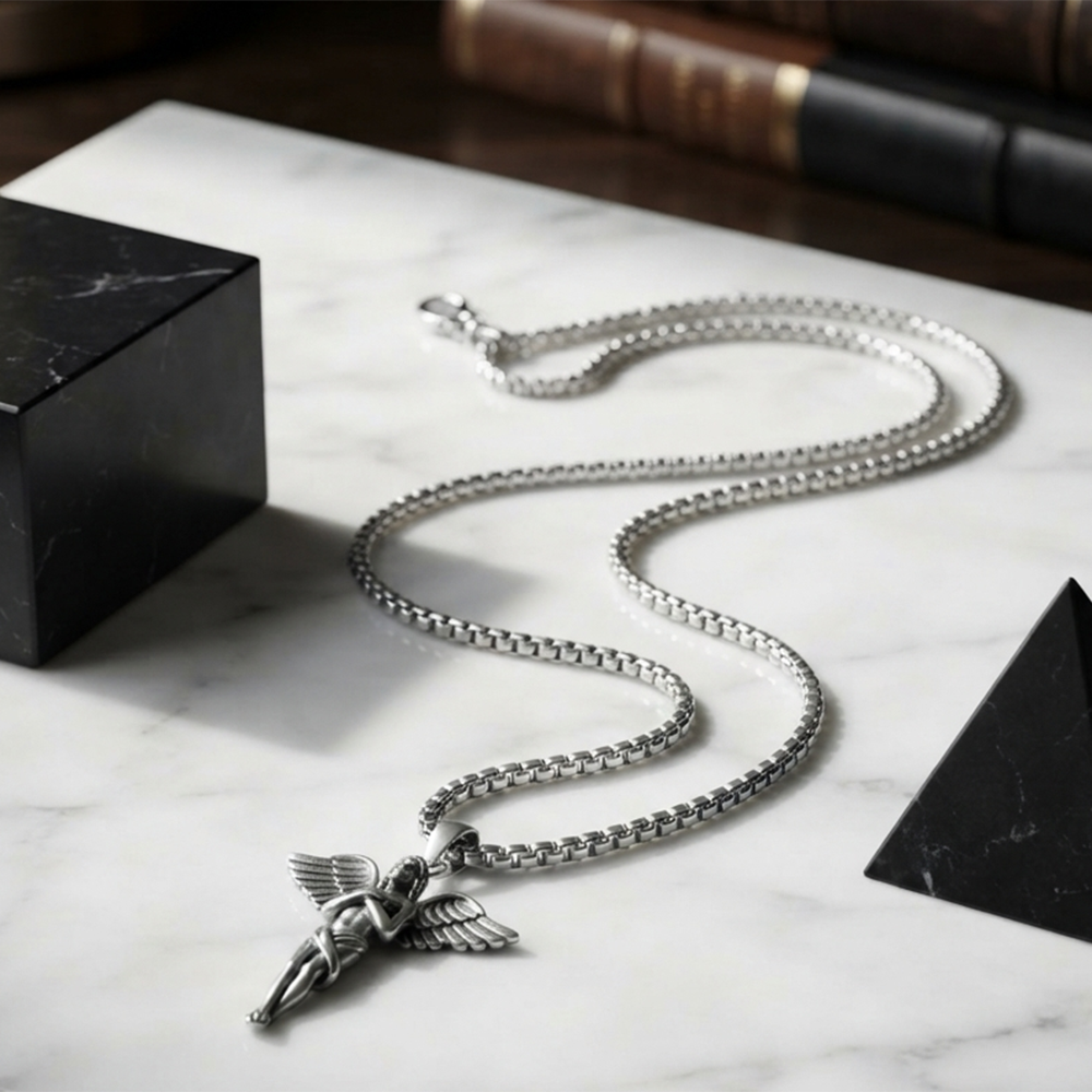 The99Jewel Stylish Angel with Wing Chain Pendant for Men