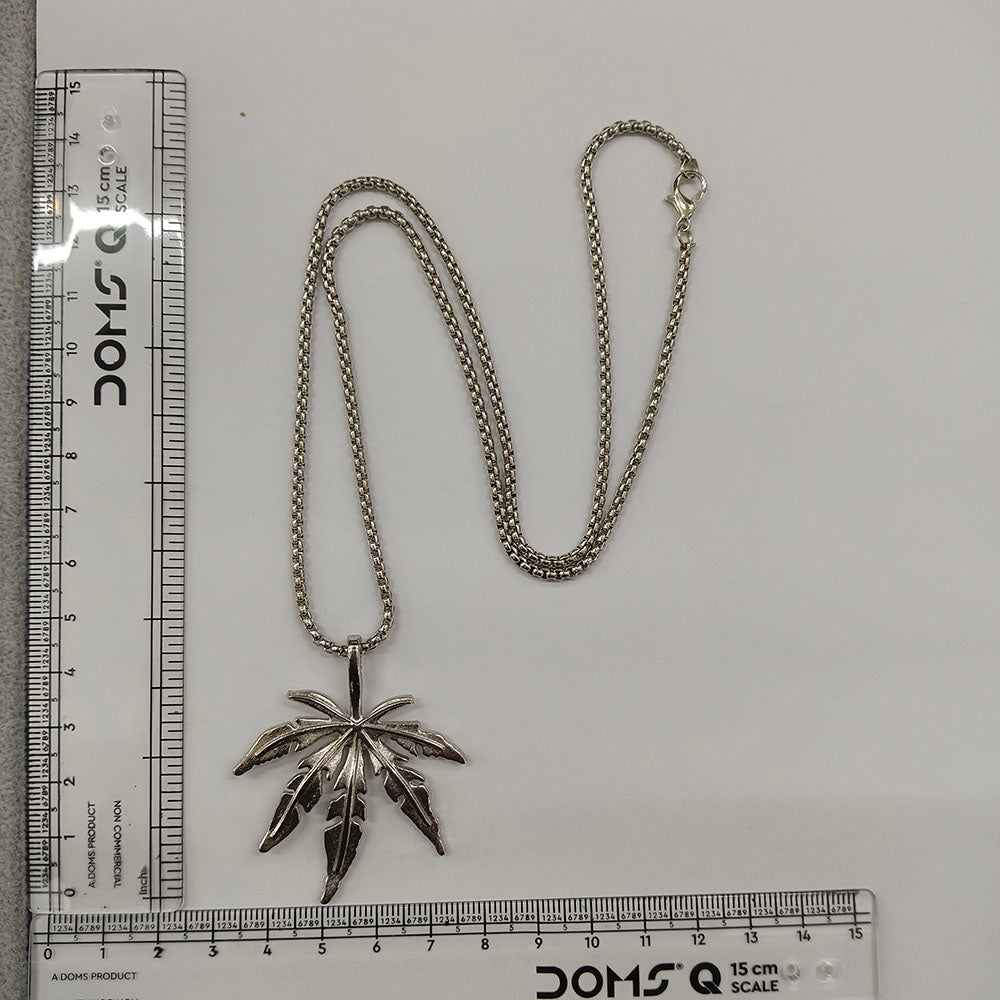 The99Jewel Designer silver-toned maple leaf Chain Pendant