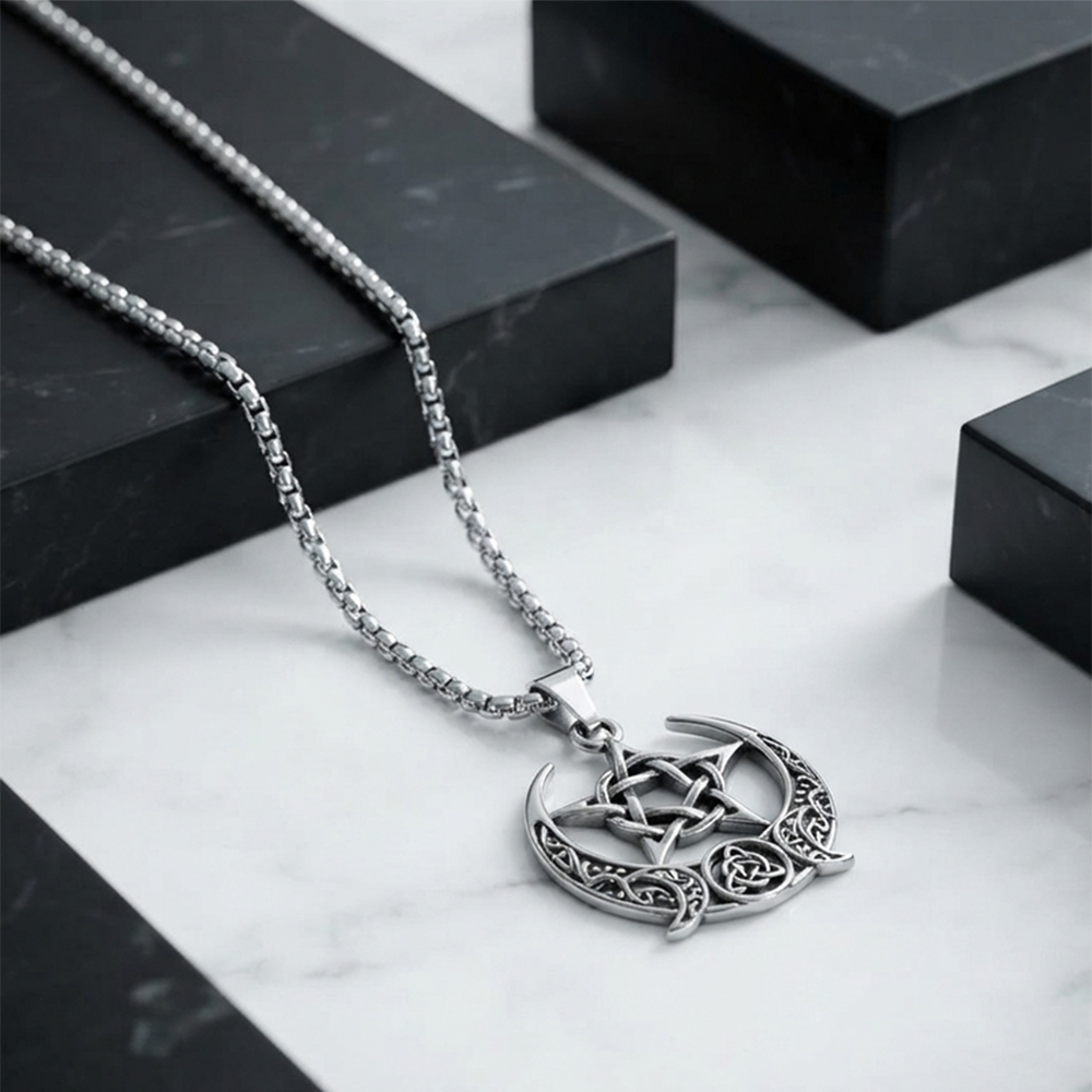 The99Jewel Iconic triple moon Chain Pendant for Men 