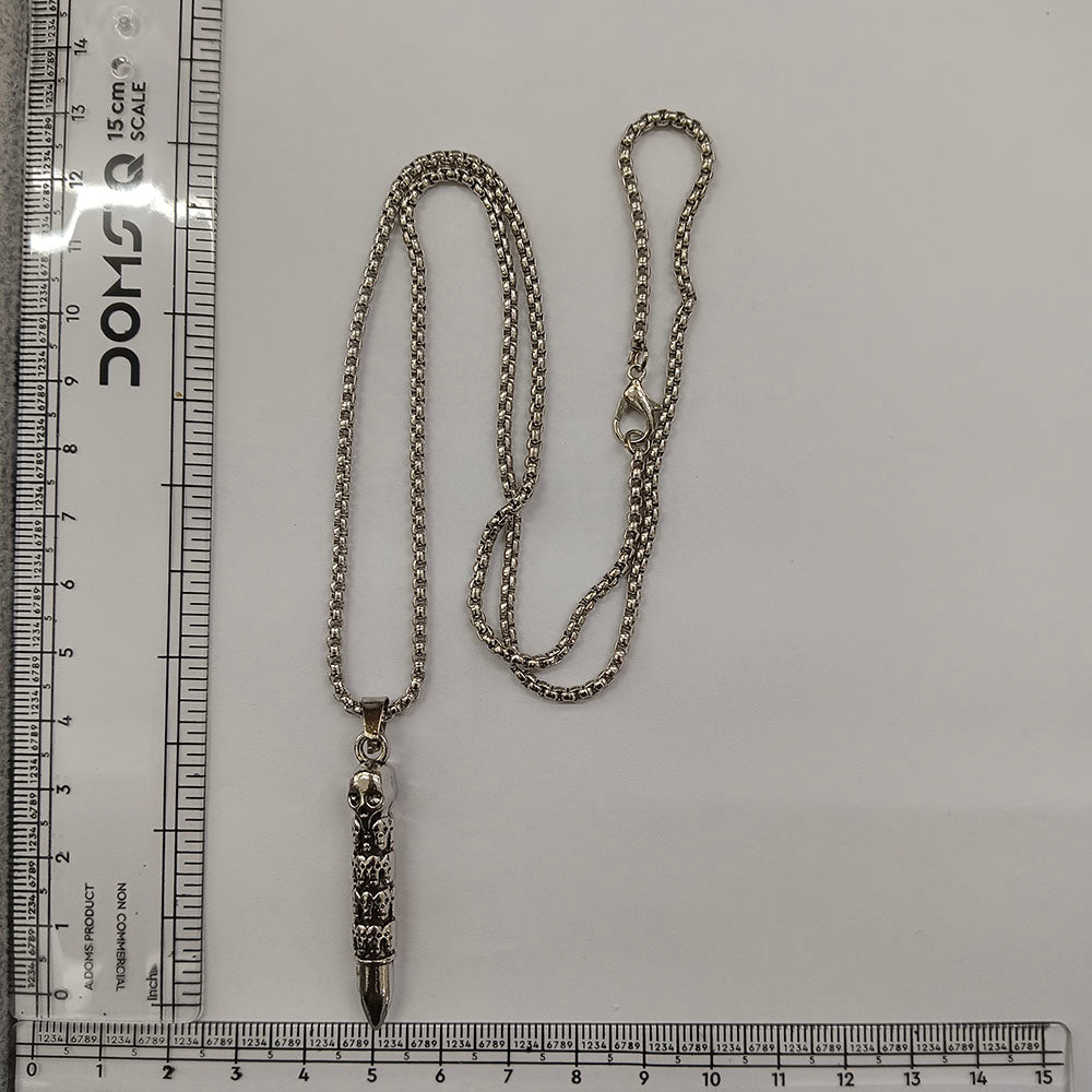 The99Jewel Premium silver-plated stainless steel bullet Chain Pendant For Men