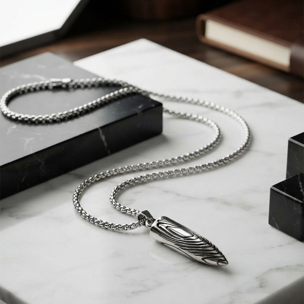 The99Jewel Stylish Bullet Shape Chain Pendant for Men