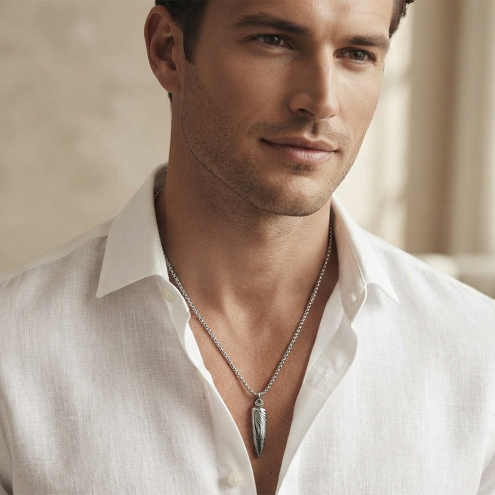 The99Jewel Stylish Bullet Shape Chain Pendant for Men