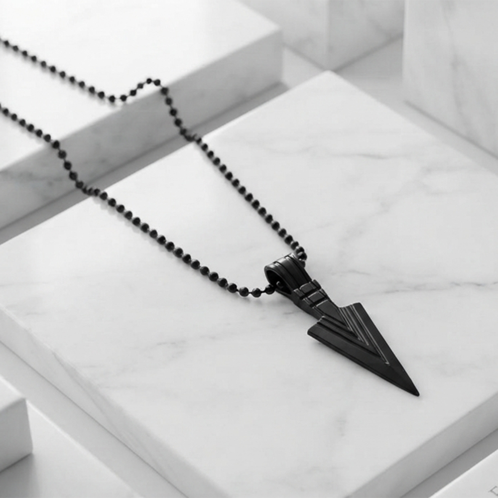 The99Jewel Black Arrow Pendant Chain for Men