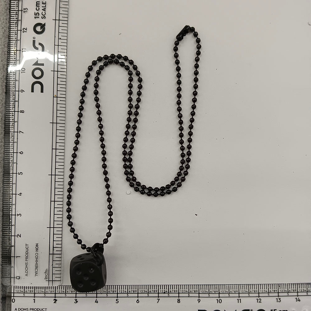 The99Jewel Lucky Black Dice Chain Pendant Necklace for Men