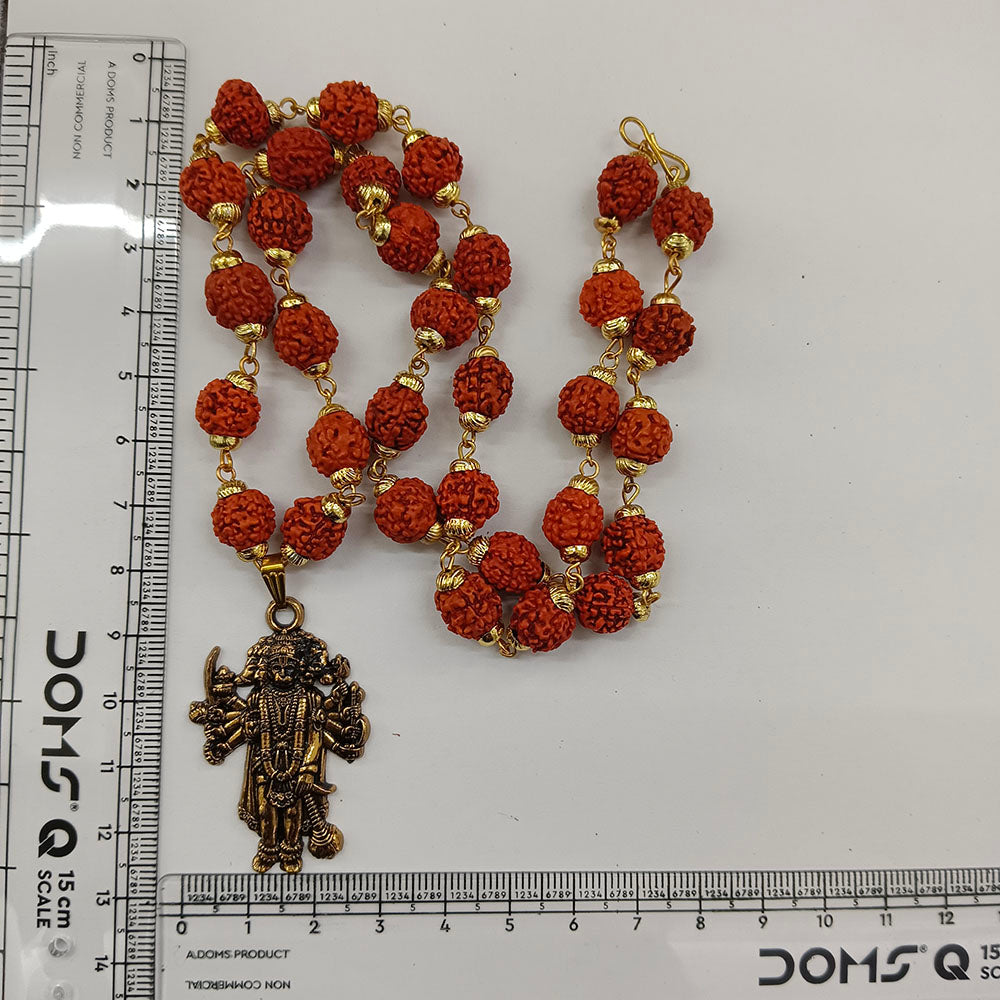 The99Jewel Rudraksha Beads with PanchMukhi Hanuman Pendant for Men