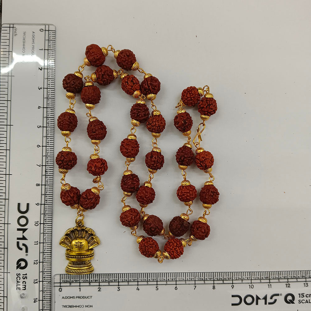 The99Jewel Rudraksha Beads with Shivling and Sheshnag Pendant for Men