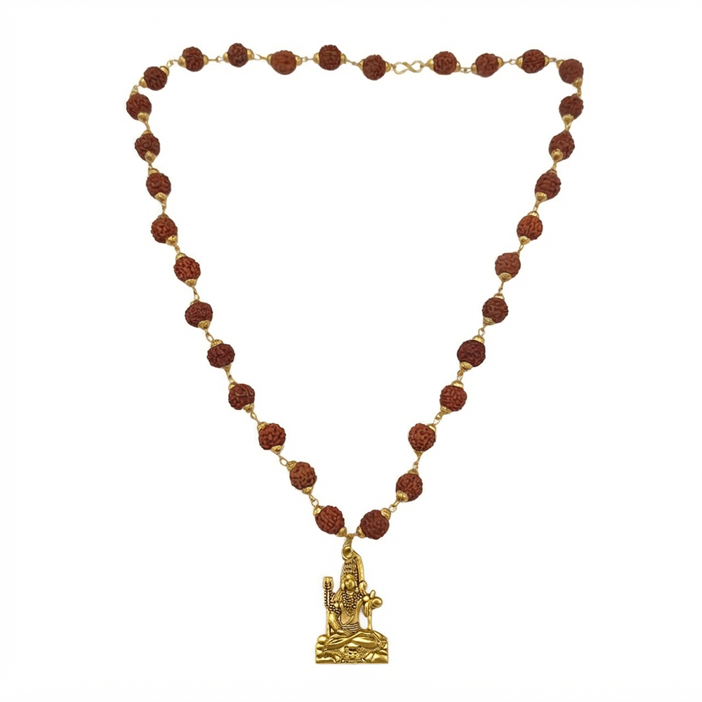 The99Jewel Rudraksha Beads with Lord Shiva Pendant for Men