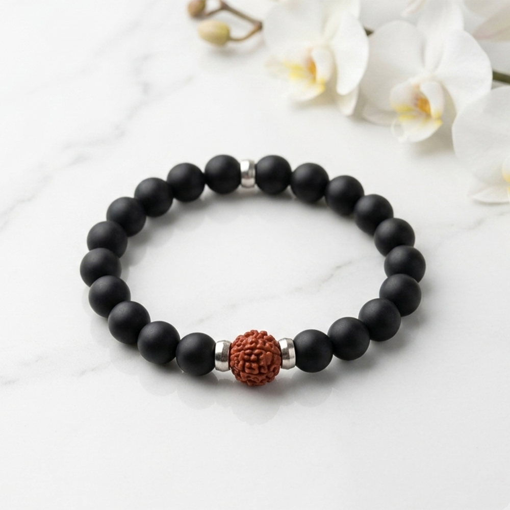 The99Jewel Handcrafted Spiritual Rudraksh Beads Bracelet
