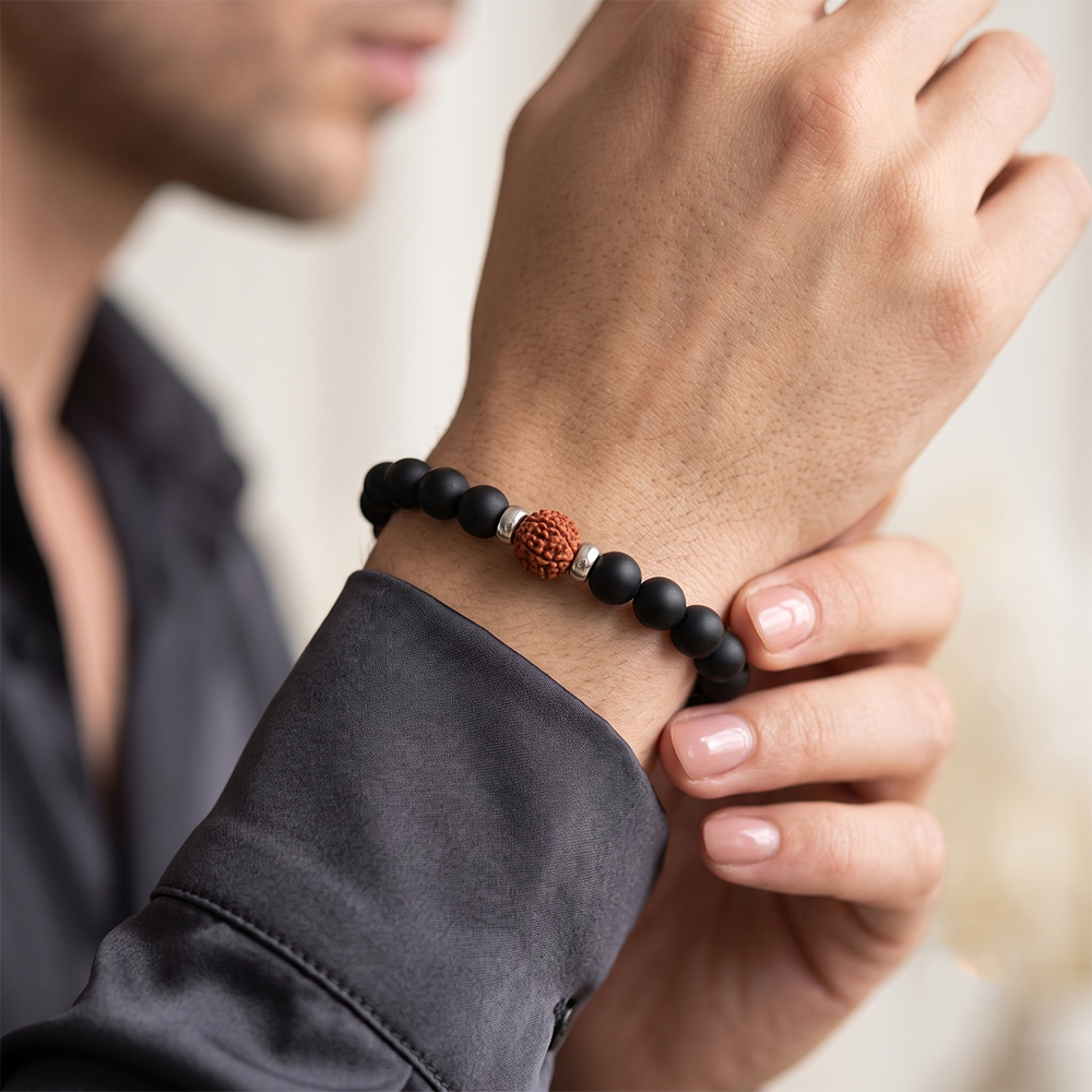 The99Jewel Handcrafted Spiritual Rudraksh Beads Bracelet