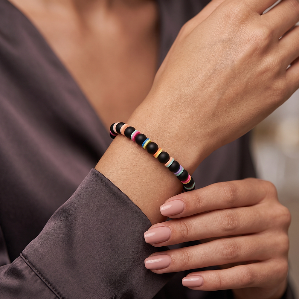 The99Jewel Minimalist Black Beaded Bracelet