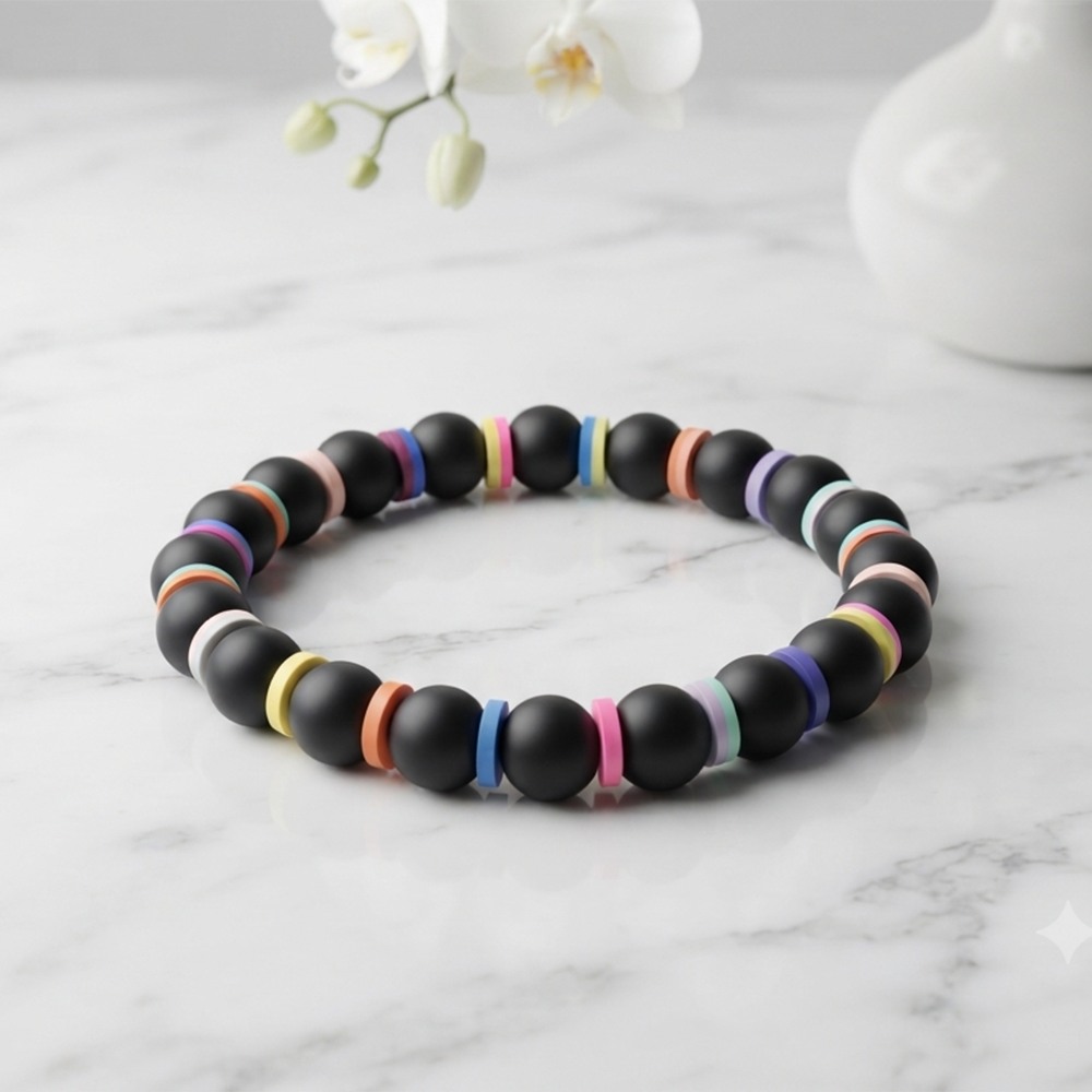 The99Jewel Minimalist Black Beaded Bracelet