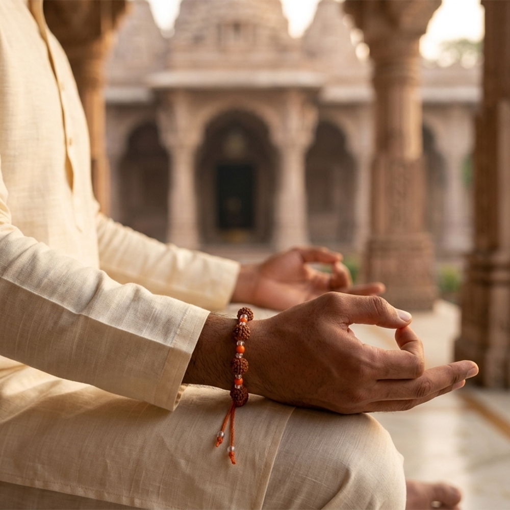The99Jewel Handcrafted Spiritual Rudraksh Beads Bracelet