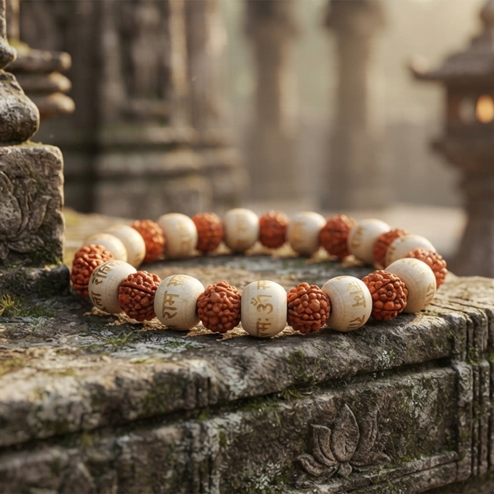 The99Jewel Handcrafted Spiritual Rudraksh Beads Bracelet