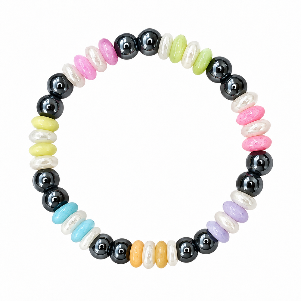 The99Jewel Metallic Beaded Bracelet with Multi Color Bead Accents