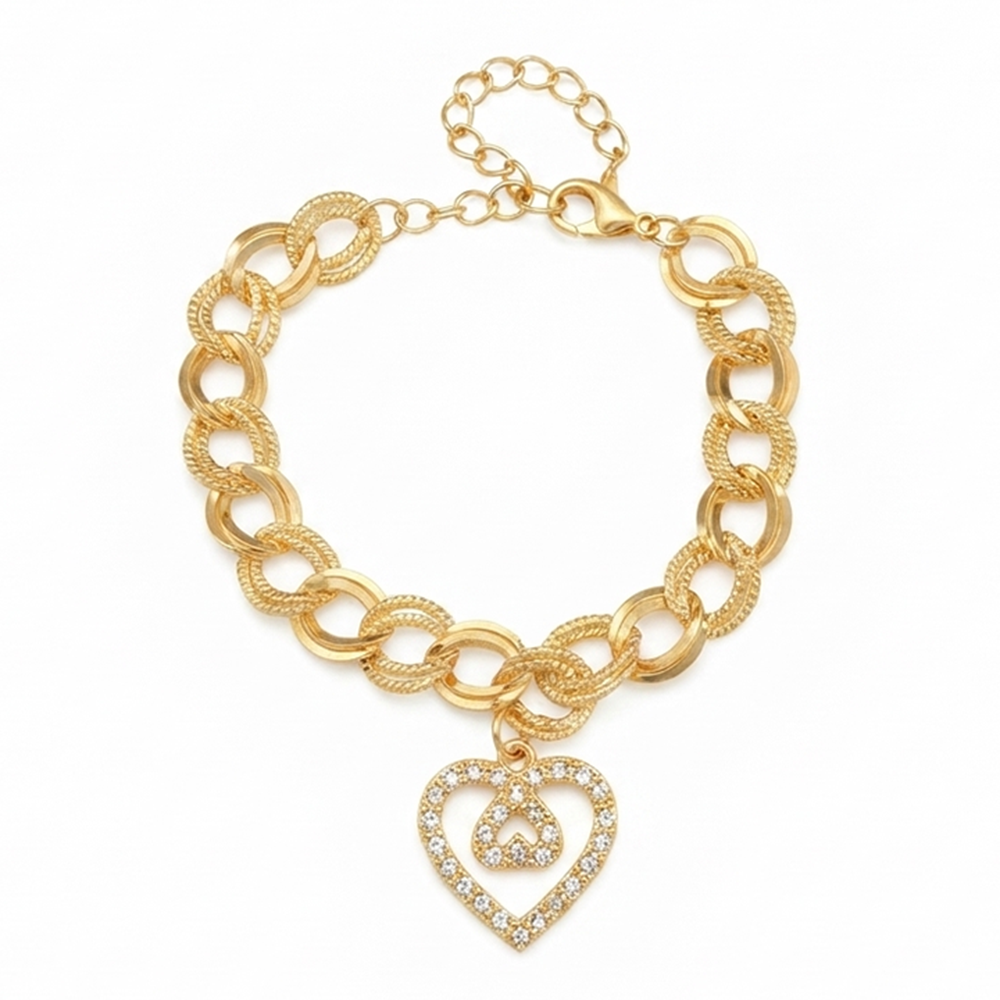 The99Jewel Graceful Gold Plated Austrian Stone Adjustable Bracelet with Butterfly Shape Charm