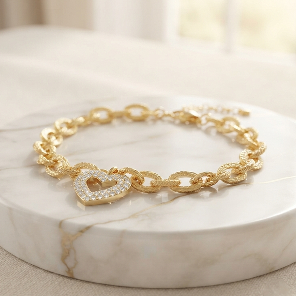 The99Jewel Graceful Gold Plated Austrian Stone Adjustable Bracelet with Butterfly Shape Charm