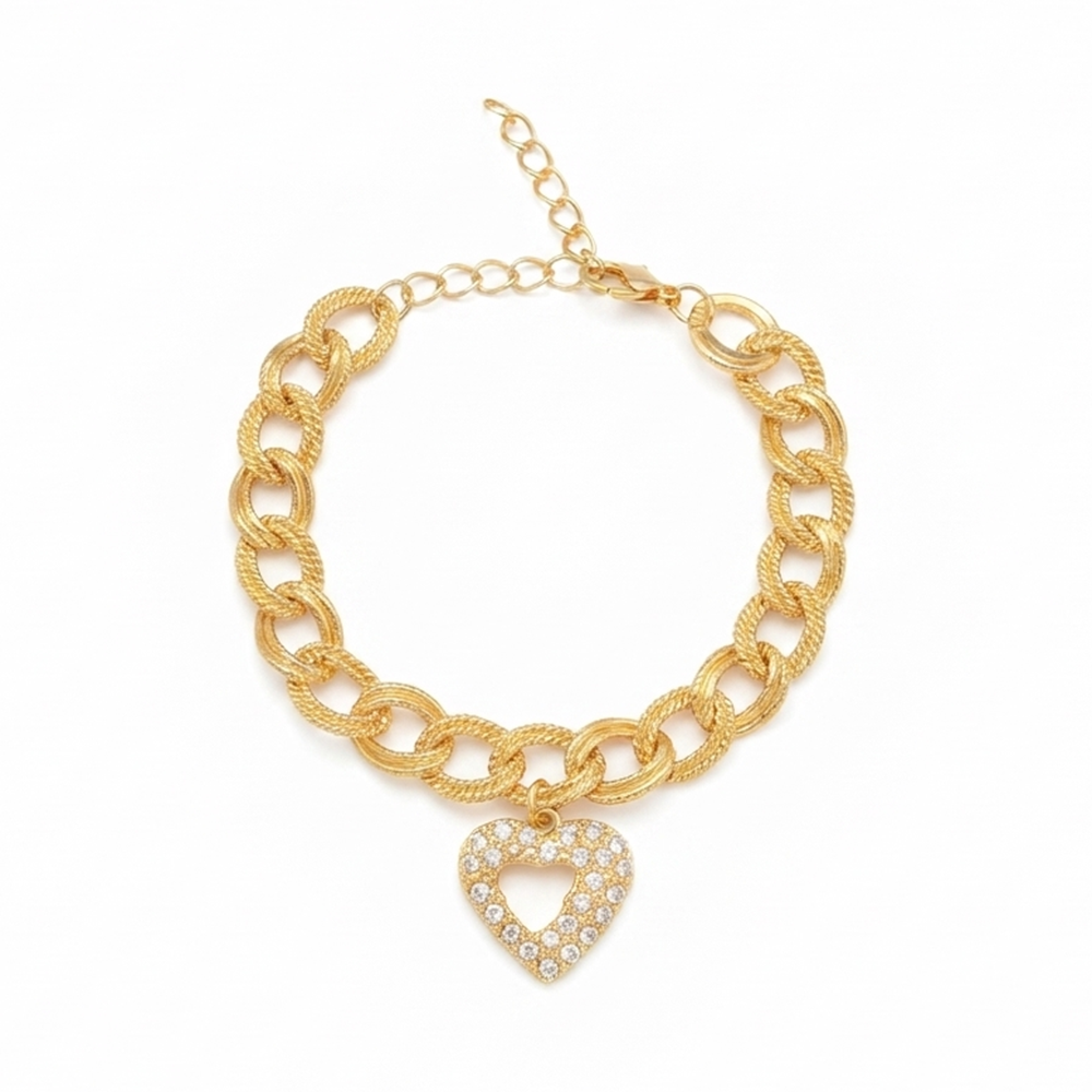 The99Jewel Graceful Gold Plated Austrian Stone Adjustable Bracelet with Butterfly Shape Charm