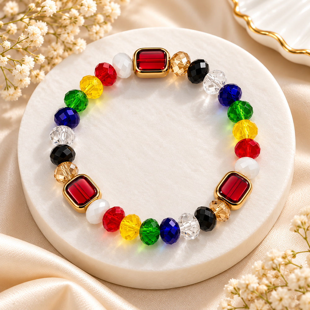 The99Jewel Colourful Beads Bracelet with Charm Stylish Fashion Accessory Men's & Women