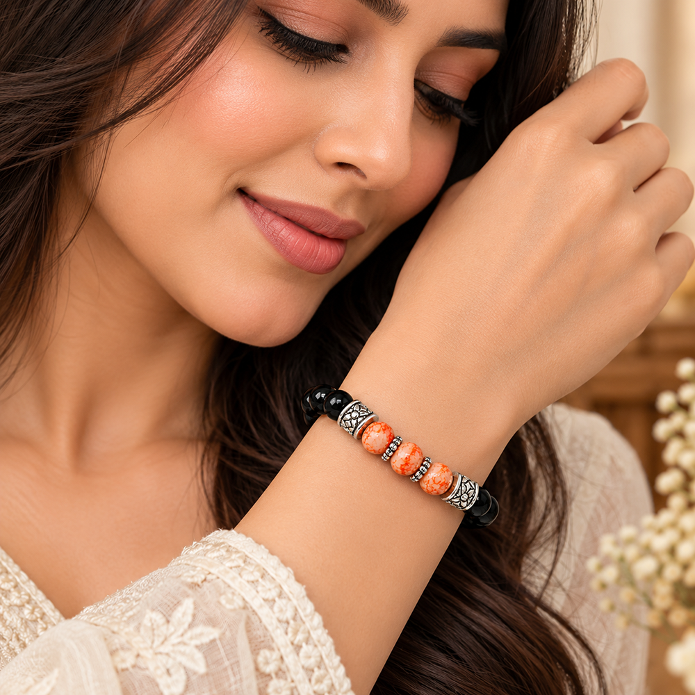 The99Jewel Fashionable Beaded Charm Bracelet | Trendy Jewellery Accessory for Women & Girls