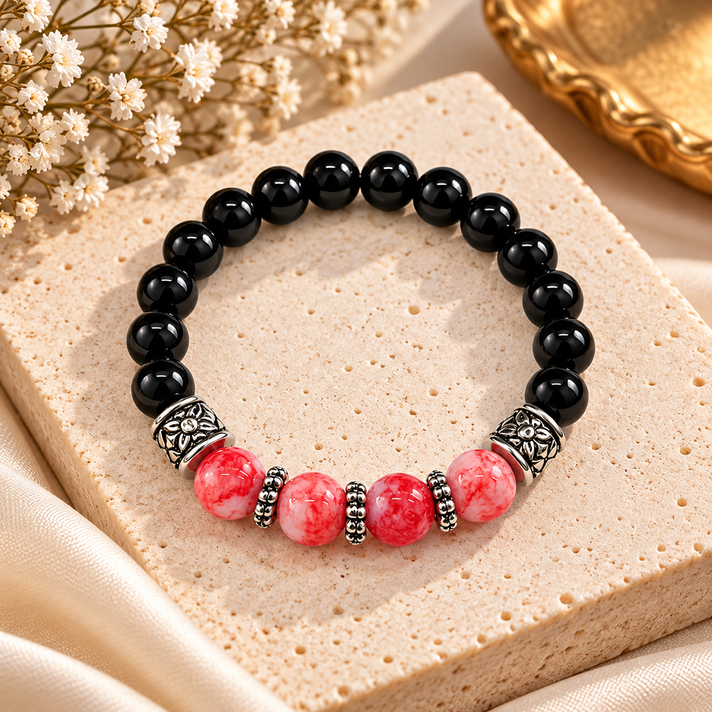 The99Jewel Fashionable Beaded Charm Bracelet | Trendy Jewellery Accessory for Women & Girls
