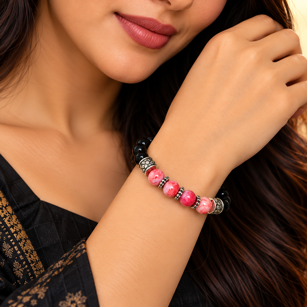 The99Jewel Fashionable Beaded Charm Bracelet | Trendy Jewellery Accessory for Women & Girls