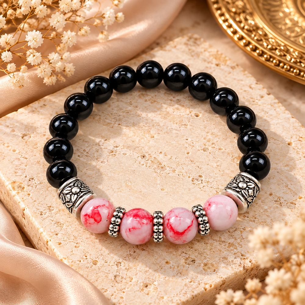 The99Jewel Fashionable Beaded Charm Bracelet | Trendy Jewellery Accessory for Women & Girls