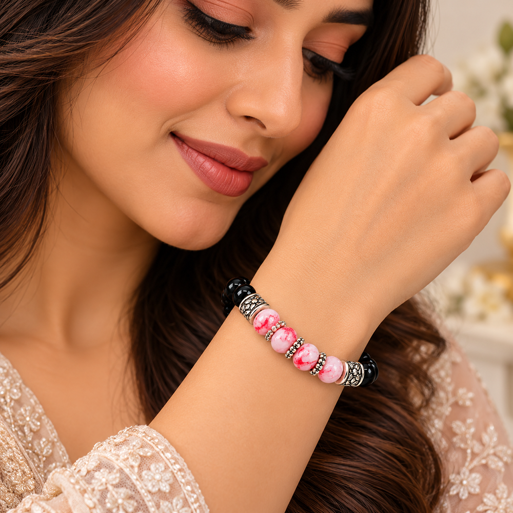 The99Jewel Fashionable Beaded Charm Bracelet | Trendy Jewellery Accessory for Women & Girls