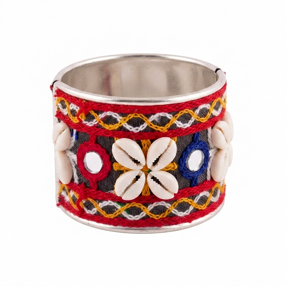 The99Jewel Navratri Shell Bracelet Kada with Ghungroo Traditional Jewellery for Women