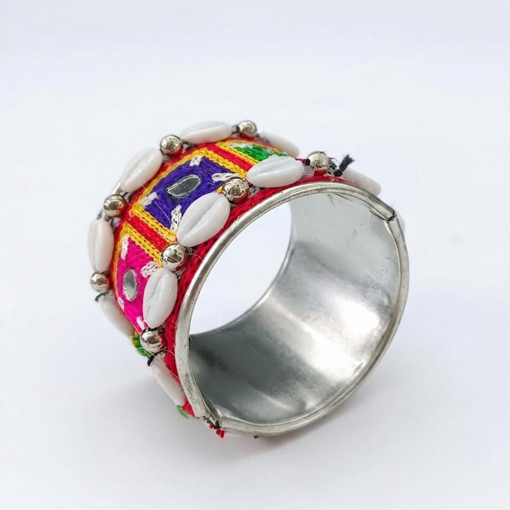 The99Jewel Navratri Shell Bracelet Kada with Ghungroo Traditional Jewellery for Women