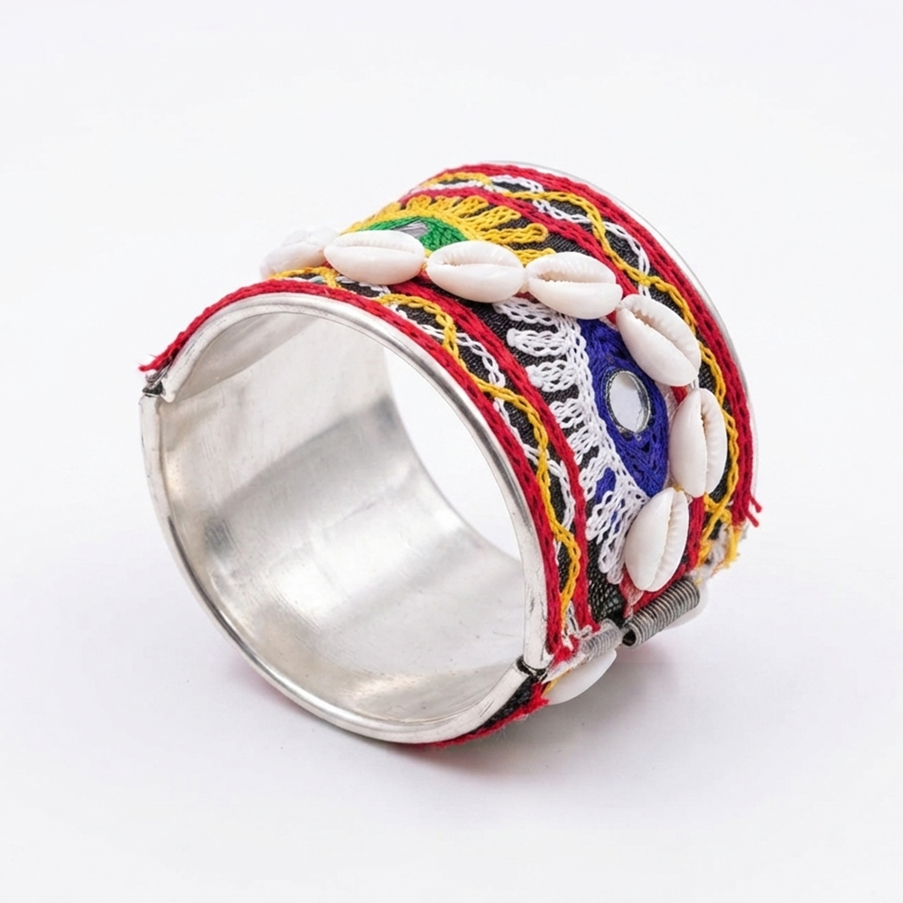 The99Jewel Navratri Shell Bracelet Kada with Ghungroo Traditional Jewellery for Women
