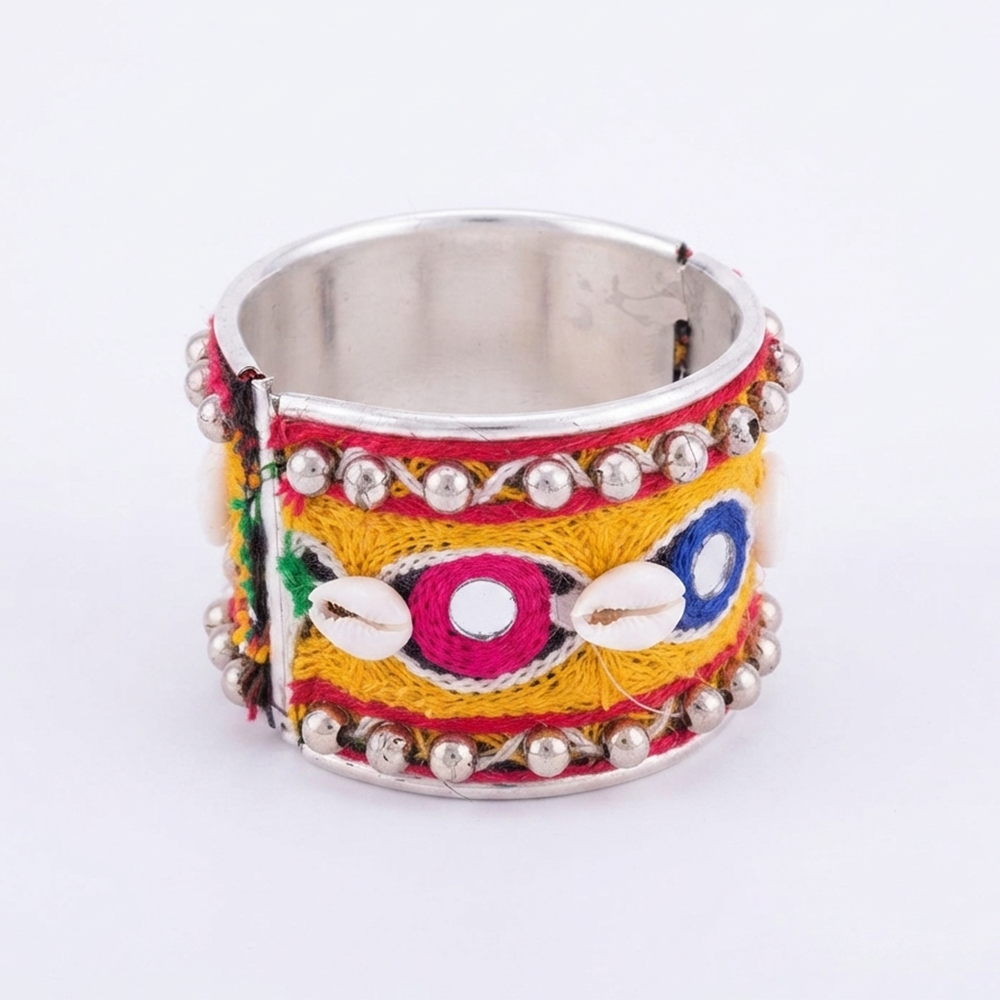 The99Jewel Navratri Shell Bracelet Kada with Ghungroo Traditional Jewellery for Women