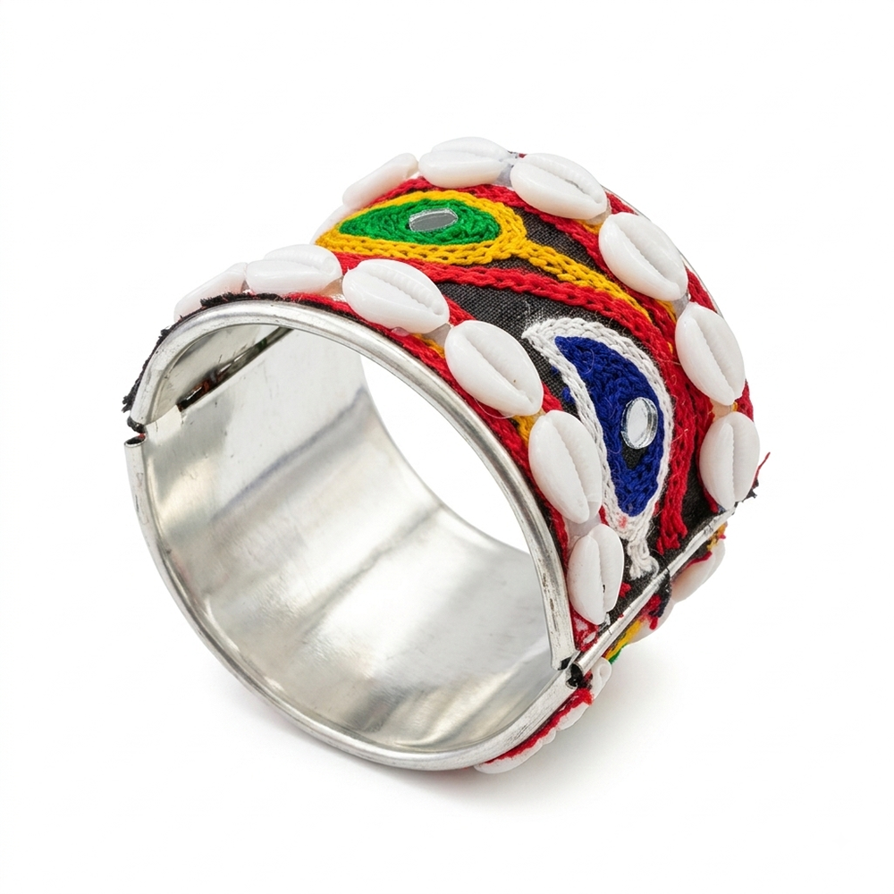 The99Jewel Navratri Shell Bracelet Kada with Ghungroo Traditional Jewellery for Women