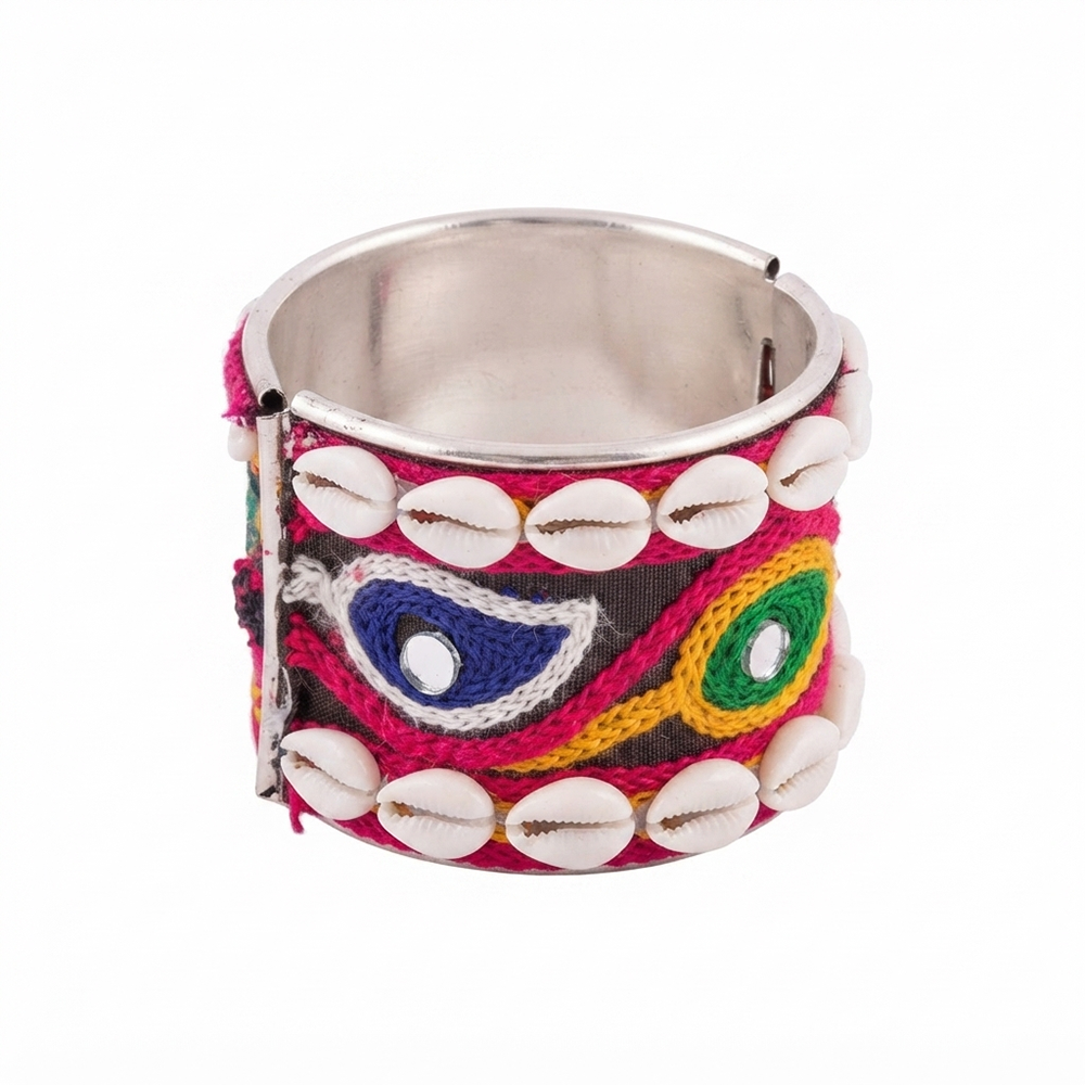 The99Jewel Navratri Shell Bracelet Kada with Ghungroo Traditional Jewellery for Women