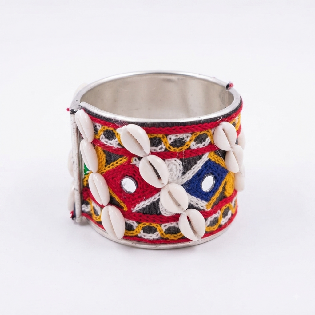 The99Jewel Navratri Shell Bracelet Kada with Ghungroo Traditional Jewellery for Women
